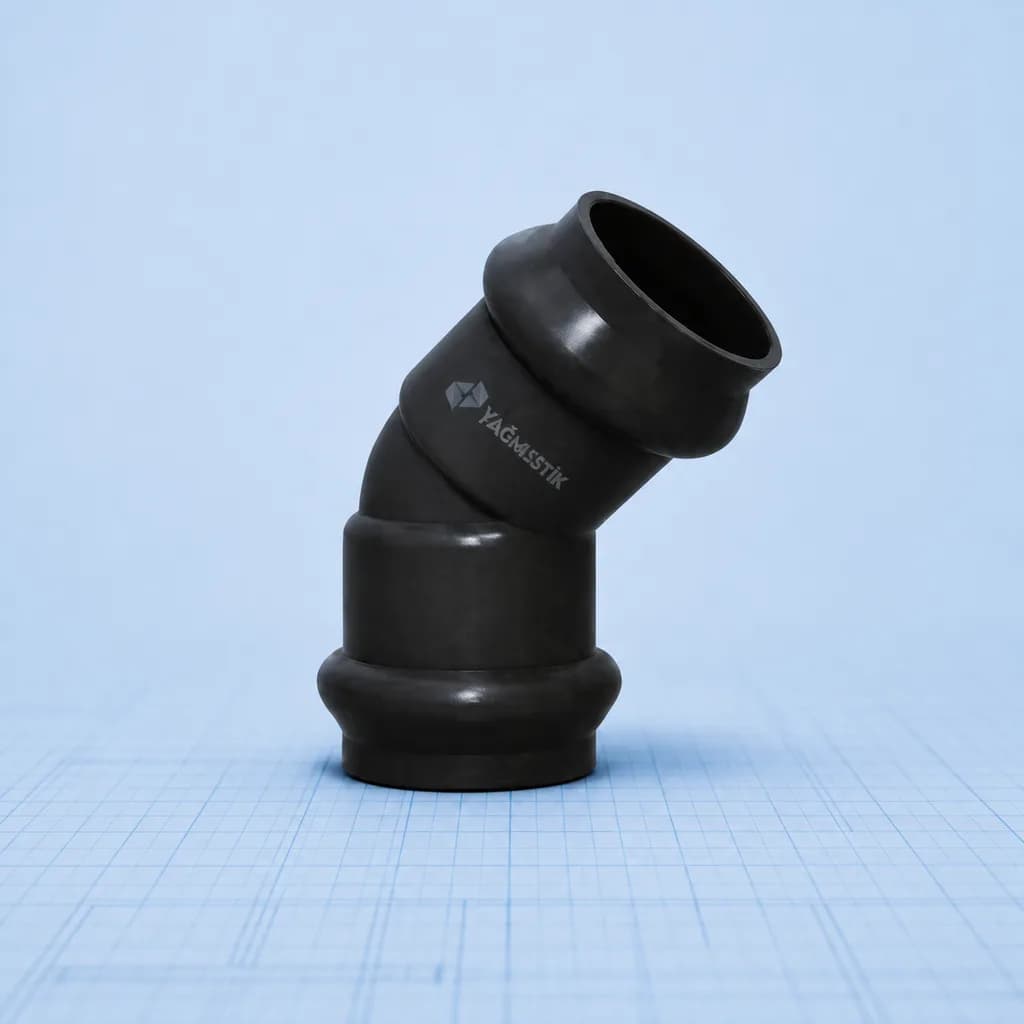 U-PVC 45° Conta Muflu Dirsek - Teknik görünüm