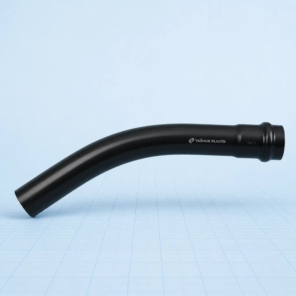 U-PVC Geçme Muflu Temiz Su Deve Boynu 30° (PN 10) - Teknik görünüm