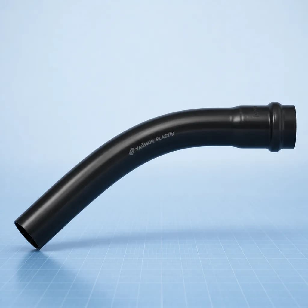 U-PVC Geçme Muflu Temiz Su Deve Boynu 45° (PN 16) - Teknik görünüm